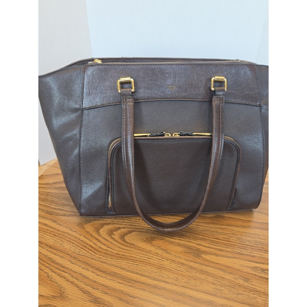 Tutilo Tote Bag Waterproof High Capacity Womens Brown Laptop Tote EUC